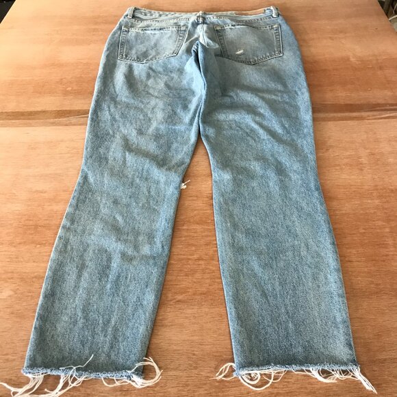 Grlfrnd Karolina Jeans Women 29 Blue High Rise Distressed Button Fly Raw Hem - Picture 2 of 15